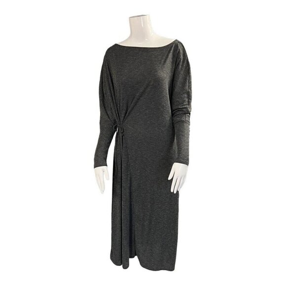Caslon Womens Jersey Knit Wrap Midi Dress~Size Small~Grey Dark Charcoal L1 16 - Picture 2 of 8